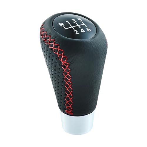 Bashineng 6 Speed Shift Knob Manual Car Gear Shifter Leather Black+Red by Bashineng - Used condition - Image 5