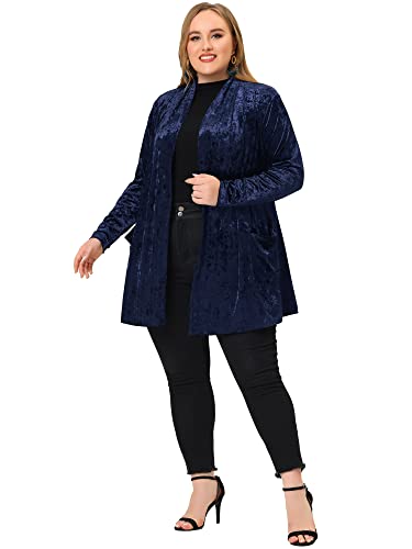 Agnes Orinda Velvet Cardigan for Women Plus Size Vintage Shawl Collar Open Front Crush Velvet Cardigans Halloween3