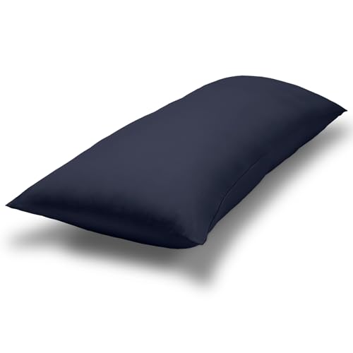 Image of Bare Home Microfiber Body Pillow Cover - Ultra Soft - Cooling Pillowcase - Double Brushed - Pillowcase with Zipper Closure - Easy Care (21''x54'' Body Pillow Cover, Midnight Blue)