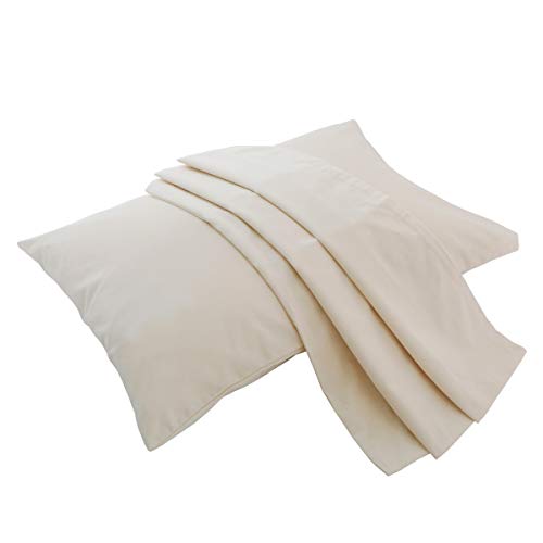 Image of Organic Cotton Pillow Case - One Pack 16 inchx 22 inch Kids Pillow Cover - 300 TC Thread Count - Soft, Safe and Hypoallergenic - Off White