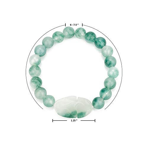 Image of ZenBless Fengshui Porsperity Jade Bracelet Lucky Charm Feng Shui Black Obsidian Wealth Bracelet Gift for Men Women with Gold Plated Pi Xiu Pi Yao Attract Wealth Good Luck(Green)