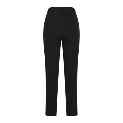 TANGNADE Women High Waist Casual Straight Leg Long Business Work Suit Dress Pants Slim Fit Trousers with Pockets Slacks3