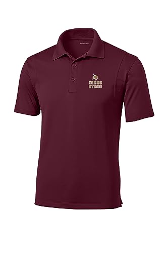 Sport Your Gear Texas State Bobcats Prime Athletic Logo Micropique Moisture Wicking Lightweight Golf Polo Maroon Medium