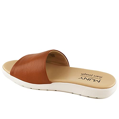 Marc-Joseph-New-York-Womens-Casual-Genuine-Leather-Flat-Slide-Mules-Sandals-Open-Toe-Backless-Comfortable-Lightweight-EVA-Sole-Fashion-Slip-on-Slides