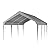 10'x20' Carport Heavy Duty Car Canopy UV Resistant Waterproof Portable Garage for Car, Boat, Party, Storage Shed (Gray)
