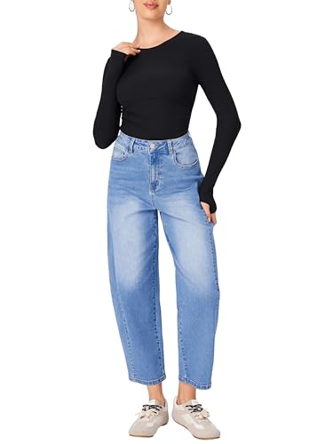 CIDER Women's Barrel Jeans High Waisted Baggy Jeans Y2K Boyfriend Jean Vintage Loose Fit Pants Trendy2