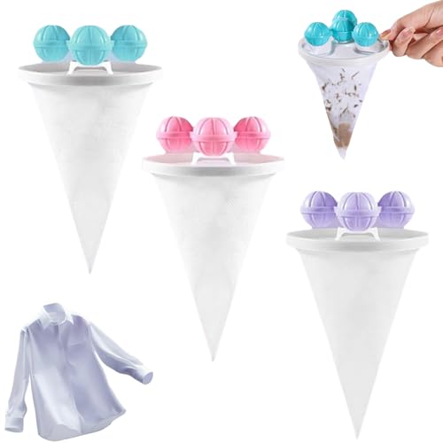 Tierhaarentferner Waschmaschine, 2026 Neu Filterbeutel Waschmaschine Haarentferner, Tierhaarentferner Bälle für Waschmaschine, Waschbälle Entfernt Tierhaare Fusseln & Flusen (3Pcs)