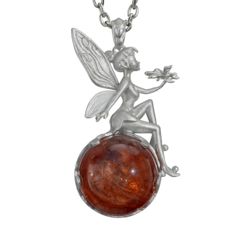 Pendentif elfe en quartz hématite rouge et argent 925 fait main