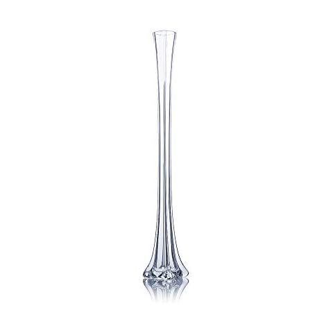 WGV Eiffel Tower Vase, Open 1.5", Height 24", (Multiple Sizes Choices) Clear Glass Floral Container with Sturdy Base, Flower Centerpiece for Wedding Event Home Decor, Arts Crafts, 1 Piece Cover
