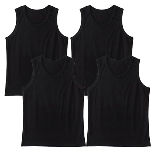 Gilet d'été fin sans manches noir respirant et léger pour enfant 4 pièces