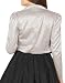 BlackButterfly Formal Satén Manga Larga Bolero Chaqueta (Plata, ES 48-3XL)