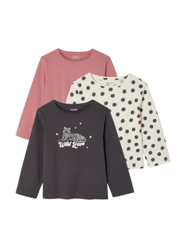 Vertbaudet 3er-Pack Mädchen Shirts mit Print Basic Malve 146/152