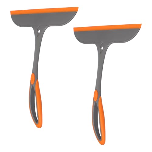 Image of PATIKIL 10 Inch Shower Squeegee for Glass Doors, 2PCS All-Purpose Shower Squeegee for Tile Shower Walls Window Car Windshield, Light Grey