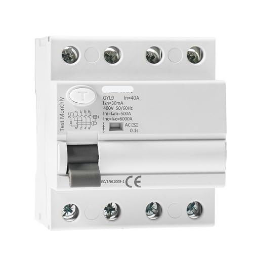 Disjoncteur à courant résiduel interrupteur de sécurité différentiel 4P pour installation AC