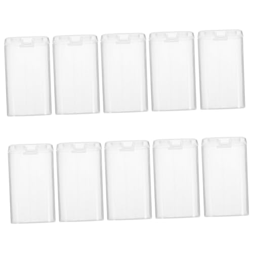 SWOOMEY 10pcs Plastic Battery Storage Case Compact Organizer Box with Slots for Batteries and Items Lightweight Easy to Clean for Travel and Home Use