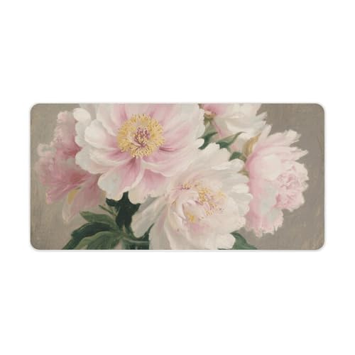 Tapis de souris 60x30 cm vintage floral pour clavier ordinateur