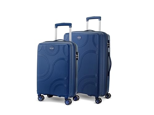 Image of KAMILIANT by American Tourister Selva|Trolley Bag Set of 2 (56+69 cms) for Travel| Hard Case Polypropylene (PP) Suitcase|360 8-Wheel Spinner Luggage Trolley|Combination Lock| Navy