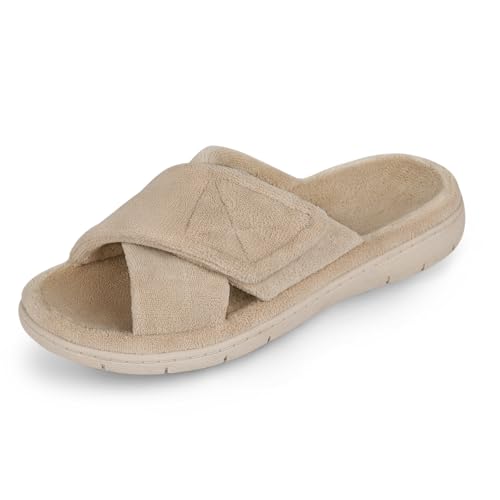 Garonne Women's Open-toe Slippers with Arch Support and Adjustable Strap, Summer House Shoes for Women Indoor/Outdoor