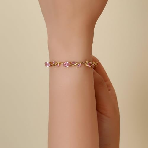 Image of SALTY Tulip Bracelet for Women Anti Tarnish | Fancy Floral Bracelet | Jewellery Gifts | Hand Band | Fashion Accessories for Girls | Minimal Jewelry Design | Gift for Rakhi | Gift for Diwali, Christmas, Marriage, Birthday