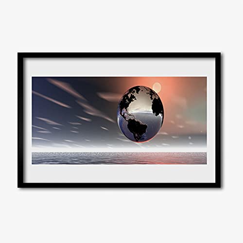 Affiche encadrée salon et chambre Tulup Terre cadre MDF 60x40cm