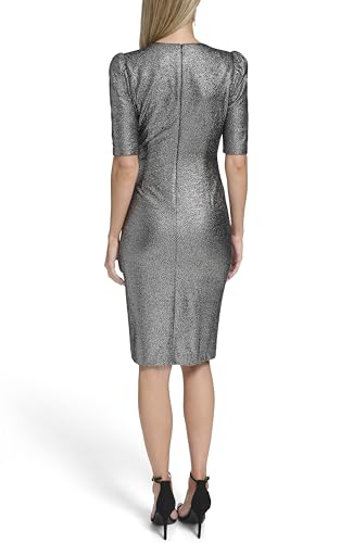 Image of Calvin Klein Short Sleeve Sequin Sheath