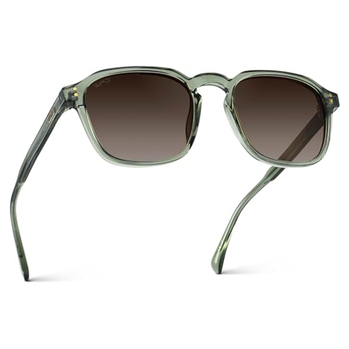 Image of WearMe Pro Men's Polarized Square Sunglasses - Wide Fit, Retro Style, UV400, Lightweight Frame for Driving & Daily Wear