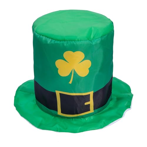 Liatunou St.Patrick's Day Shamrock Clover Hat Irish Green Top Hat Leprechaun Hat Costume Accessories for Adult and Teens (Green C)