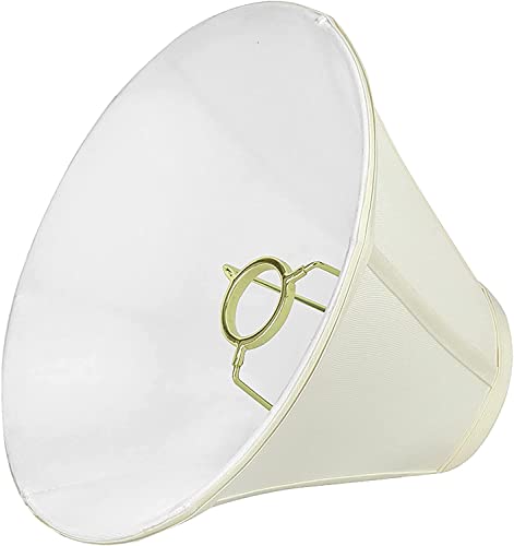 Image of Aspen Creative 58027A, Bell Uno Lamp Shade, Linen White, 4 inch Top x 10 inch Bottom x 7 inch Slant Height, Slip UNO 33mm