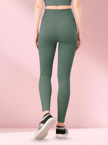 Image of Yoga Pant for Womens High Wasit Tights with Side Pocket Slim Fit Gym wear Running Sports wear Leggings Stretchable Combo Pack of 2