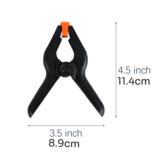 10 PCS 4.5 inch Professional Plastic Large Spring Clamps Heavy Duty for Crafts or Plastic Clips and Backdrop Clips Clamps for Backdrop Stand,Photography, Home Improvement and so on…