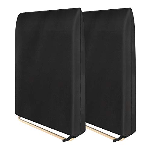 BullStar 2Pcs Patio Zero Gravity Folding Chair Cover Outdoor Folding Chair Protector Waterproof and UV Resistant, Black