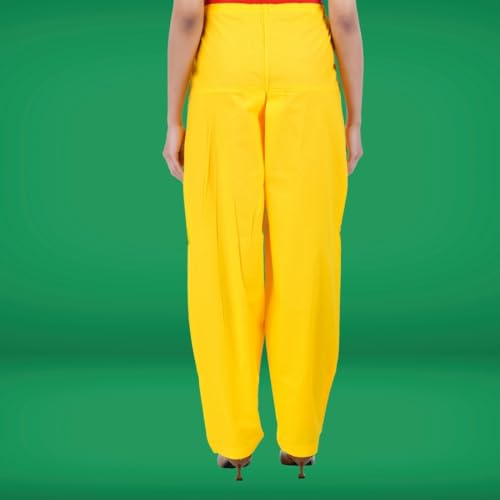 Image of Happy Bunny Salwar Pant - Modern Style Pure Cotton for Women - Ethnic Semi Patiala Trouser - Office,Home - All Day Comfort Wear with Drawstring