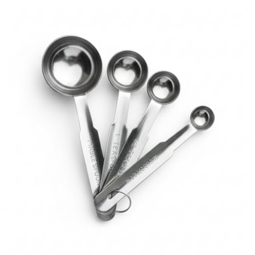 Image of Human Hydro Stainless Steel Measuring Spoons Set - 4 Pieces | 1 /4 TSP, 1 /2 TSP, 1 TSP & 1 tbsp | Rust-Free, Durable & Dishwasher Safe | for Baking & Cooking