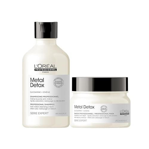 L'Oréal Professionnel Paris Metal Detox Shampoo & Mask Set - Sulfate-Free, Prevents Damage and Prolongs Color For All Hair Type