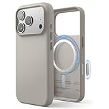 【elago】 iPhone 17 Pro 対応 ケース MagSafe 対応 合成 皮 革 耐衝撃 スマホケース マグセーフ 頑丈 スマホカバー [ iPhone17Pro アイフォン17Pro 対応 ] MAGNETIC LEATHER CASE ライトグレー