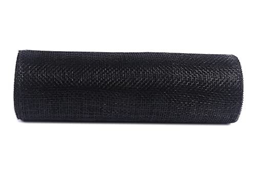 YYCRAFT 10 inch x 30 feet(10 Yards) Deco Poly Mesh Ribbon(Black,No Metallic Foil), 10" x 10 yards(30 feet)