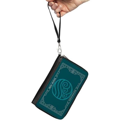 Buckle-Down Nickelodeon Wallet, Zip Around, Avatar the Last Airbender Waterbending Water Tribe Icon Blues, Vegan Leather2