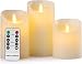 Aku Tonpa Flameless Candles Battery Operated Pillar Real Wax Flickering Moving Wick Electric LED Candle Sets with Remote Control Cycling 24 Hours Timer, 4" 5" 6" Pack of 3