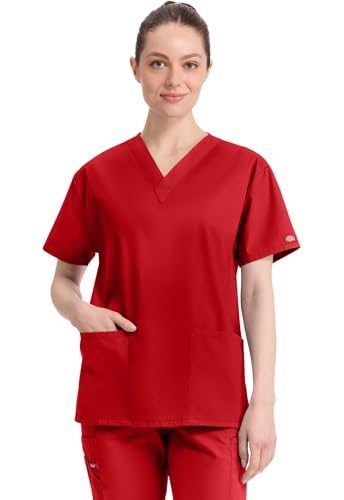 Image of Dickies Women's Jr. Fit V-Neck Scrub Top Multiple Patch Pockets