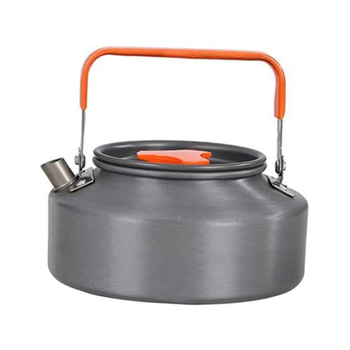 QSTDGVPW Camping Water Kettle Teapot with Lid Picnic Cooker Lightweight Cookware Camping Pot for Hiking Climbing Backpacking Camping, 1.1L 15x15x7.9cm
