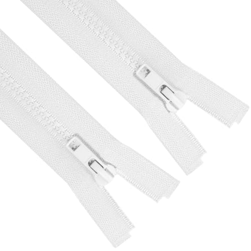 Sawoake 2 Stück #5 Trennende Jacke Reißverschlüsse für Nähen Mäntel Jacke Reißverschluss Schwarz geformte Kunststoff Reißverschlüsse Bulk Tailor DIY Nähwerkzeuge für Kleidungsstück/Taschen