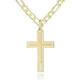 KFERAXSZ Cross Necklace for Men 14K Gold Cross Necklace for Men Gold Chain Necklaces for Mens Robust and Stylish Masculine Touch Mens Necklaces Pendant 26in