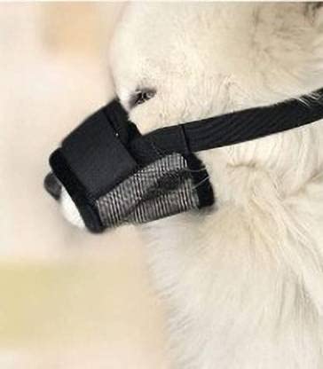 Kapoor pets? Nylon Muzzle, Mouth Cover, Pet Safety Collar for Anti Biting Dog Small Dog Muzzle (Black)