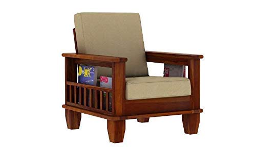 Image of Krishna Wood Decor Solid Wood Sofa Set 5 Seater Living Room || Wooden Sofa Set Furniture Wooden Sofa Set 5 Seater || Without Pillow | Sofa Set, Honey Finish