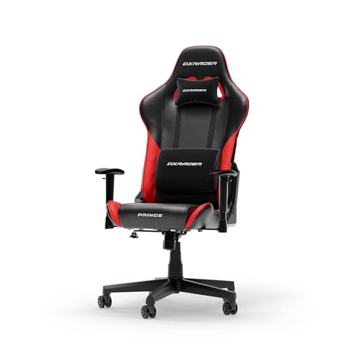 DXRacer Prince L Noir & Rouge Simili Cuir PVC la Chaise Gaming Originale