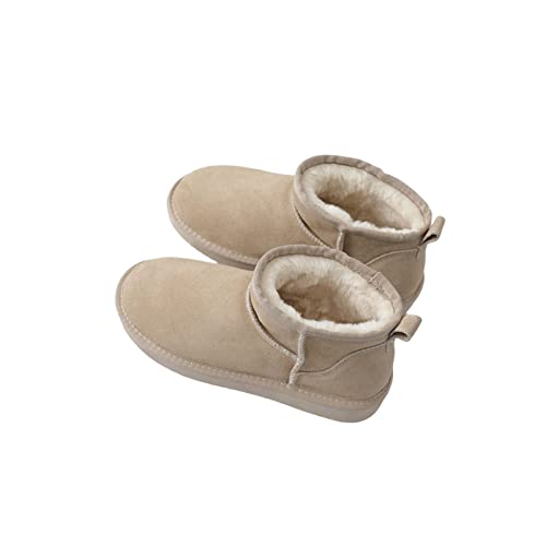 ROBAUN-Mini-Boots-for-Women-Classic-Platform-Snow-Boots-Comfortable-Warm-Suede-Leather-Winter-Ankle-Boots-Faux-Fur-Lined