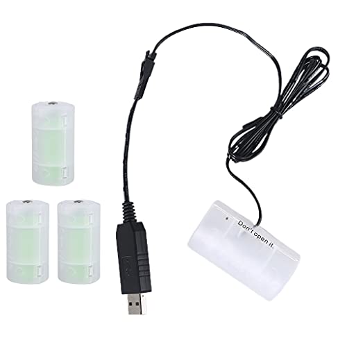Cloudool USB to D Cell Battery Cable Replace 1-4pcs D Size 1.5V Batteries for Clocks Remotes Electronic