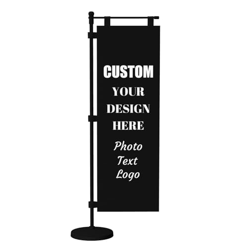 Bandiera da Tavolo Personalizzata, Bandiera da Tavolo Personalizzata con Stampa del Proprio Testo/Immagine, Bandiera da Tavolo Personalizzata con Palo e Base, Decorazione di Natale Party Casa, 10x31cm
