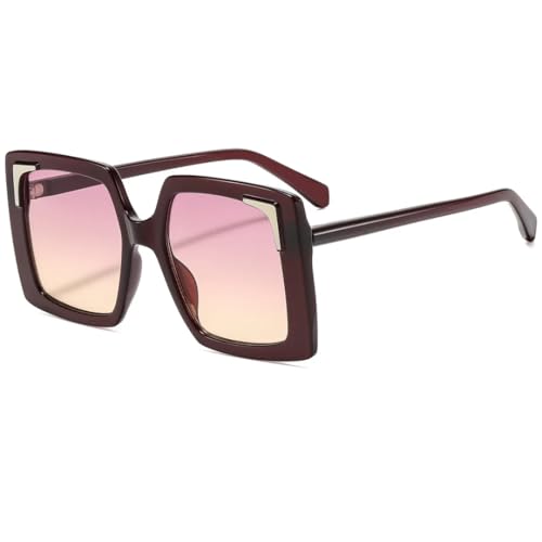 Lunettes de soleil rétro femme grand cadre dégradé tendance UV400