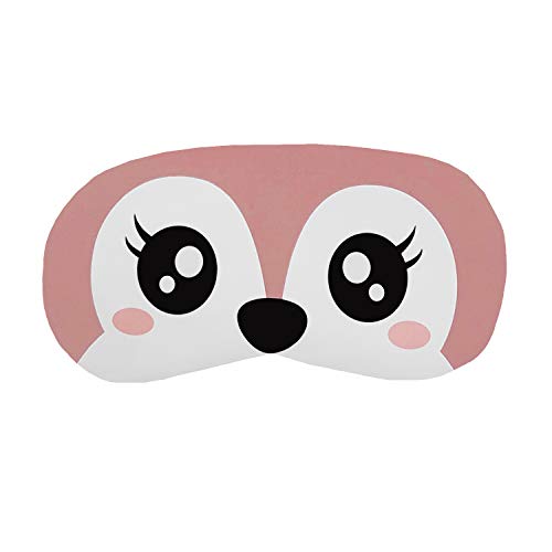 Image of Jenna Polyester Cute Sleeping Eye Shade Mask Cover For Insomnia, Meditation, Puffy Eyes And Dark Circles Puppyeyes Pink